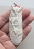 Hand Carved Owl Family Pendant