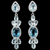 Natural Sky & London Topaz 50 Carats  Earrings