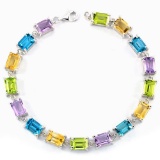 MULTI COLOR AMETHYST PERIDOT CITRINE TOPAZ BRACELET