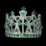 Natural Emerald 24 Carats Crown Ring