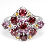 Natural Rhodolite Garnet & Citrine Ring