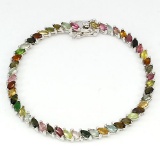 Natural Fancy Color Marquise Tourmaline Bracelet