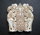 Old China White jade hand-carved phoenix Pendant