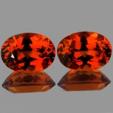 Natural Mandarin Orange Spessartite Garnet Pair - FL