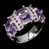 Natural Amethyst & Ruby Ring