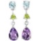 Natural MULTI COLOR AMETHYST TOPAZ & PERIDOT Earring