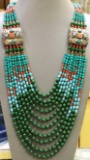 Tibet Hand Made Natural Turquoise & Coral Necklace