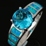 Natural Swiss Topaz and Opal Ring