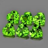 Natural Green Peridot Heart 5 MM - VVS