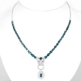 Natural Stunning London Blue Topaz Necklace
