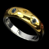 Natural Fancy Sapphire Two Tone Ring
