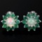 Natural Opal & Green Emerald Earrings