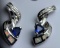 Natural London Blue Topaz & Opal Earrings
