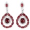 Natural Red Ruby 70 Carats Earrings