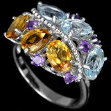 Natural Multi Gemstone Ring