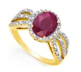 Genuine Ruby & Diamond Ring