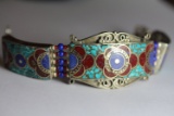 Tibet Hand Made Turquoise Lapiz Lazuli & Coral Bracelet