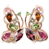 NATURAL MULTI COLOR BUTTERFLY TOURMALINE EARRING