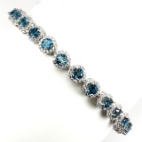 Natural London Blue Topaz 74 Carats Bracelet