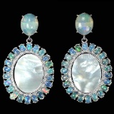 Natural Opal & Mother of Pearl Earrings