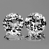 Natural White Topaz Pair 10 mm {Flawless-VVS1}