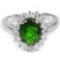 Natural Green Chrome Diopside Ring