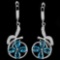 LONDON BLUE TOPAZ & WHITE CZ STERLING silver Earrings