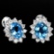 Natural Swiss Blue Topaz Earrings