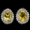 NATURAL 10X8 MM. ORANGISH YELLOW CITRINE EARRINGS