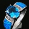 Natural Oval Swiss Topaz & Opal Ring