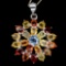 Natural Fancy Color Sapphire Flower Pendant