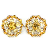 NATURAL ORANGISH YELLOW CITRINE Earrings