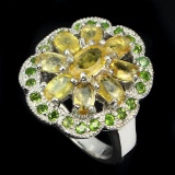 Natural Yellow Sapphire Chrome Diopside  40 Carats Ring