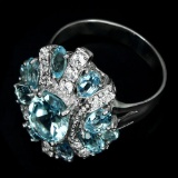 Natural  Sky Blue Topaz 30 Carats  Ring