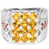 NATURAL AAA ORANGISH YELLOW CITRINE Ring