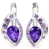 NATURAL AAA PURPLE AMETHYST Earrings