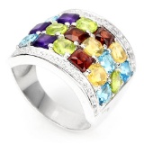 Natural Multi Gemstone Ring