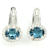 Natural London Blue Topaz 26 Carats Earrings