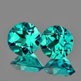 Natural Paraiba Green Blue Apatite Pair 4.70  MM {VVS}