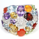 Natural Multi Gemstone Ring