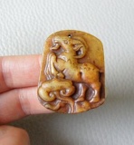 Antique Jade Hand Carved Sheep Pendant