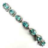 Natural Pear Neon Green Apatite 92 Carats Bracelet