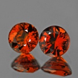 Natural Mandarin Orange Spessartite Garnet Pair 5.50 MM