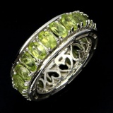 Natural  Green Peridot Eternity Band