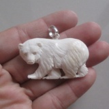 Hand Carved Bear Cub Pendant