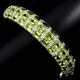 Natural Top Rich Green Peridot 165 Cts Bracelet