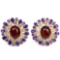 NATURAL AMBER AMETHYST CITRINE RHODOLITE GARNET Earring