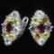 Natural Garnet & Multi Gem Stone Earrings