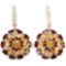 NATURAL Dark RED GARNET, CITRINE Earrings