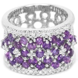 NATURAL AAA PURPLE AMETHYST  RING